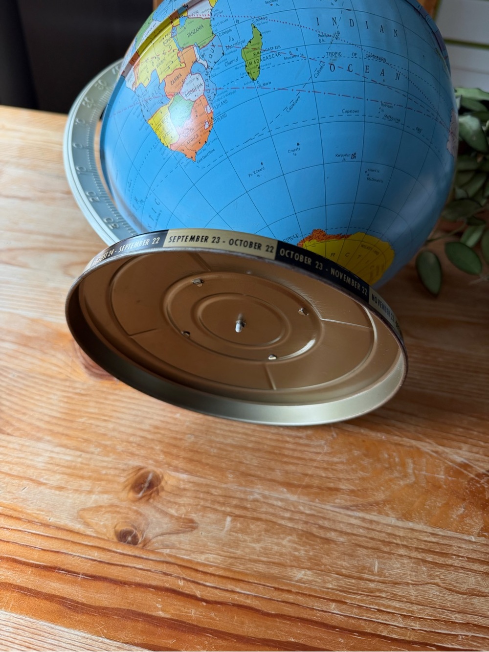 Vintage World Globe with Zodiac Base - Picture 5 of 6